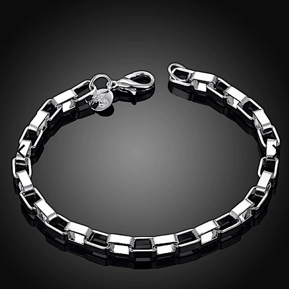 STERLING SILVER BOX CHAIN BRACELET
